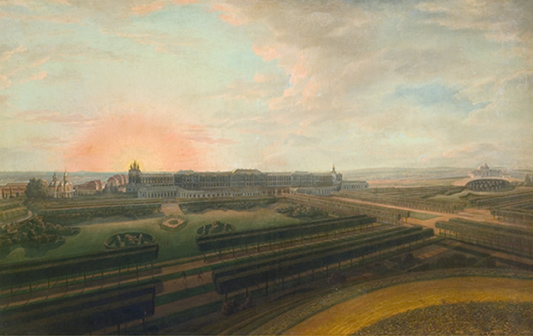 Ил. 7. Ф. Г. Баризьен. Вид Нового сада при Царскосельском дворце. 1760
