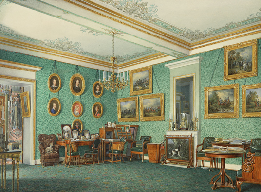 Ил. 4. Э. П. Гау. Кабинет Александра II в Зубовском флигеле Большого Царскосельского дворца. 1857