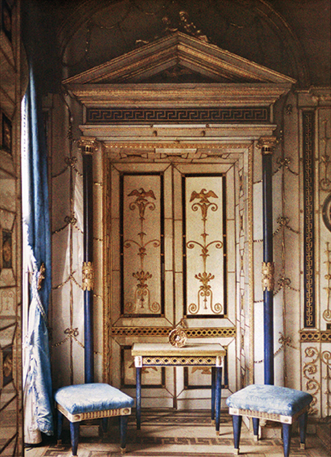 Ил. 3. А. А. Зеест. Екатерининский дворец. Синий кабинет («Табакерка»). 1917