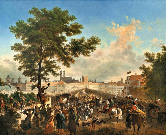 Ил. 3. Ф. Дюбуа. Войска Наполеона, вступающие в Мюнхен 24 октября 1805 г. После 1808